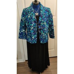 Croft & Barrow Large black stretch dress and Le Suit 12P petite 3 button jacket